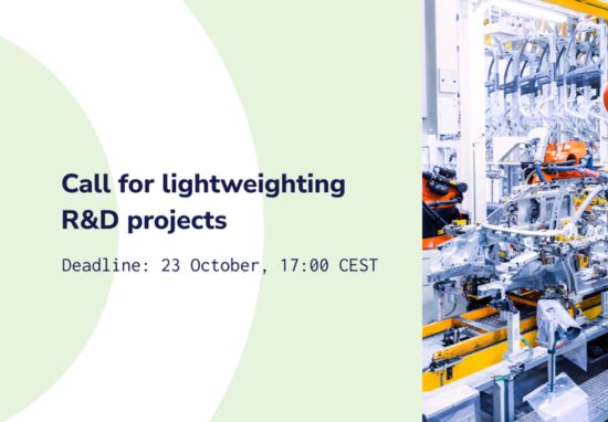 Candidaturas Abertas para Projetos Inovadores de Redução de Peso e Sustentabilidade Industrial